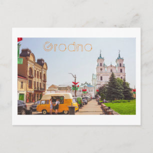 Belarus Grodno Altstadt Architektur Menschen Postkarte