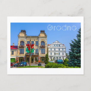 Belarus Grodno Altstadt Architektur Menschen Postkarte