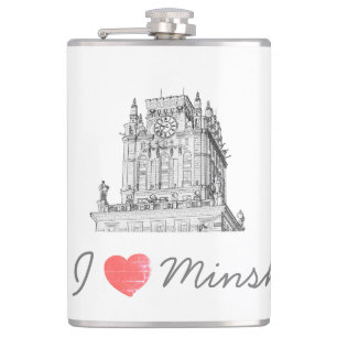 Belarus I Liebe Minsk City Gates Architecture Flachmann