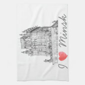 Belarus I Liebe Minsk City Gates Architecture Geschirrtuch (Vertikal)