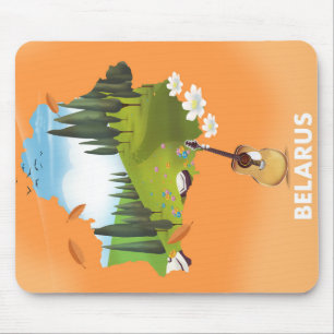 Belarus Karte Reiseplakat. Mousepad