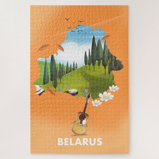 Belarus Karte Reiseplakat. Puzzle (Vertikal)