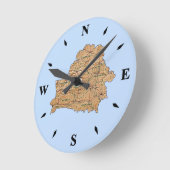 Belarus Map Clock Runde Wanduhr (Winkel)