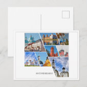 Belarus Mir Castle Architecture Collage Postcard Postkarte (Vorne/Hinten)