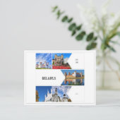 Belarus Mir Castle Architecture Collage Postcard Postkarte (Stehend Vorderseite)