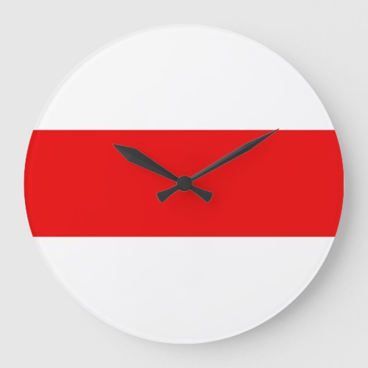 Belarus protest flag symbol red white revolution f große wanduhr (Vorderseite)