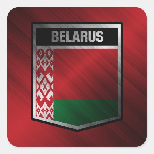 Belarus Quadratischer Aufkleber (Vorderseite)