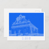 Belarus Slonim Great Synagogue Architecture Sketch Postkarte (Vorne/Hinten)