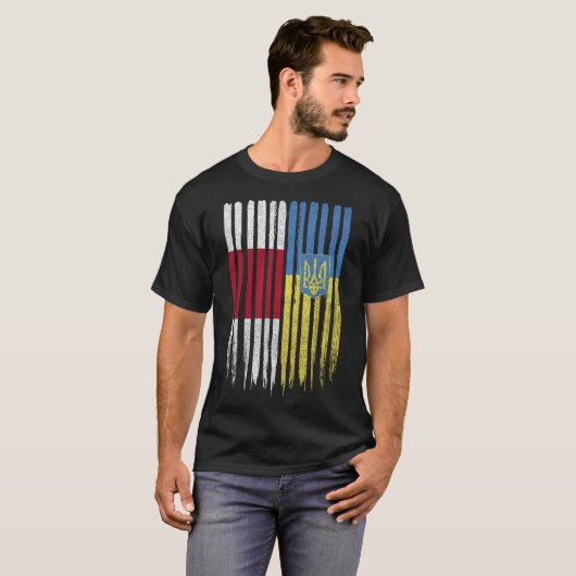 Belarus Ukraine Belarusian Ukrainian Flag T-Shirt (Vorne ganz)