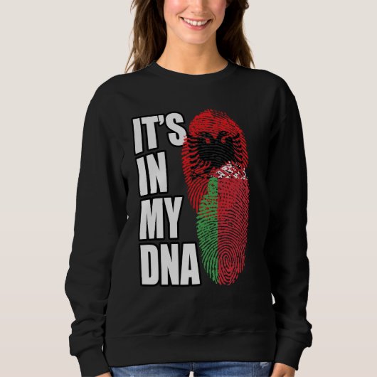 Belarusian And Albanian Mix DNA Flag Heritage Sweatshirt (Vorderseite)