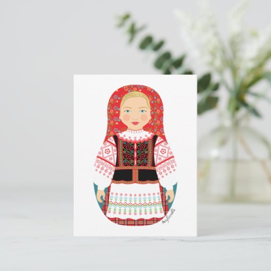 Belarusian Matryoshka Postcard Postkarte (Stehend Vorderseite)