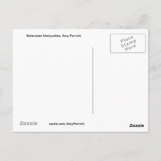 Belarusian Matryoshka Postcard Postkarte (Rückseite)