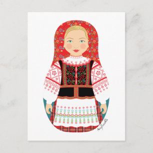 Belarusian Matryoshka Postcard Postkarte