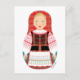 Belarusian Matryoshka Postcard Postkarte