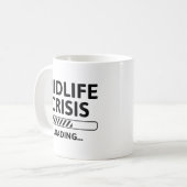 Belastung der Midlife Crisis Kaffeetasse (Vorderseite Links)