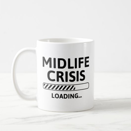 Belastung der Midlife Crisis Kaffeetasse (Links)