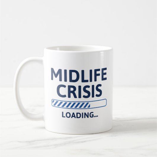 Belastung der Midlife Crisis Kaffeetasse (Links)