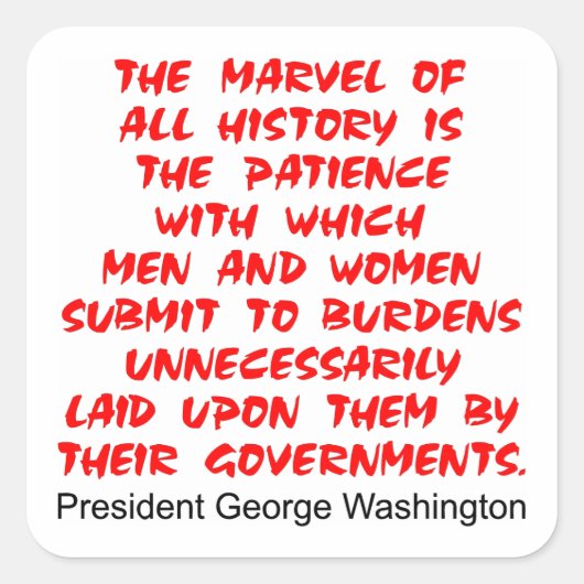 Belastung durch die Regierung Quadratischer Aufkleber (Vorderseite)