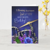 Belated Birthday Card For Drummer Karte (Gelbe Blume)