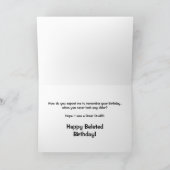 BELATED BIRTHDAY CARD - NEIN, SAGEN SIE MIR, ES IS KARTE (Innenseite)