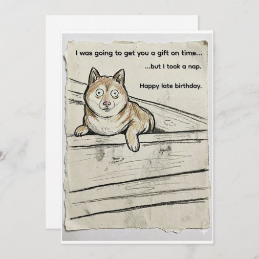 Belated Birthday Card – Shibupi Took a Nap (Vorne/Hinten)