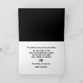 BELATED Birthday Dictionary Definition Karte (Innenseite)