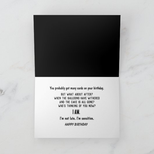 BELATED Birthday Dictionary Definition Karte (Innenseite)