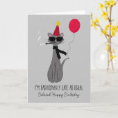 Belated Birthday Fashionable Cat Karte (Gelbe Blume)