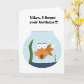 Belated Birthday Fish Karte (Gelbe Blume)