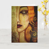 Belated Birthday Golden Lady Karte (Gelbe Blume)