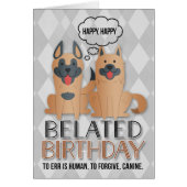 Belated Birthday Niedlich Cartoon Hunde (Vorne)