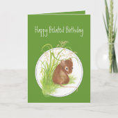 Belated Birthday, Niedlich Mouse, Scripting Segen Karte (Vorderseite)