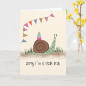 Belated Birthday Snail Karte (Gelbe Blume)