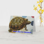 Belated Birthday Turtle Collage Karte (Gelbe Blume)