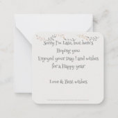 Belated Birthday Wises Mitteilungskarte (Rückseite)