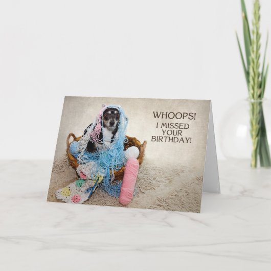 BELATED GEBURTSTAG - SPASS - HUND IN JARN GEÄNDERT KARTE (Vorderseite)