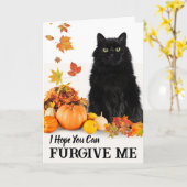 Belated Halloween Furgime Me Black Cat Karte (Gelbe Blume)
