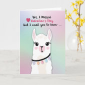 Belated Llamas Valentine's Day Hearts Karte (Gelbe Blume)