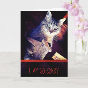 Belated Sorry Niedlich Tabby Kitten austauschbares Karte