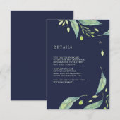 Belaubte Hochzeits-Gast-Informationen des Grün-| Begleitkarte (Vorne/Hinten)