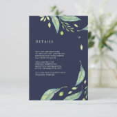 Belaubte Hochzeits-Gast-Informationen des Grün-| Begleitkarte (Stehend Vorderseite)