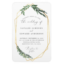 Belaubte Rahmenhochzeit des Goldgeometrischen