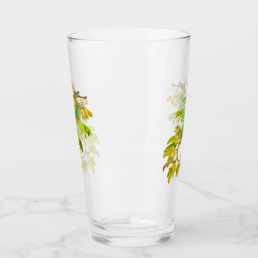 Belaubte Seedrache-Seepferd-Glas-Trommel Glas (Links)