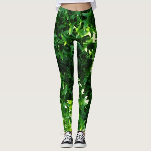 belaubter grüner Kopfsalat Leggings (Vorderseite)