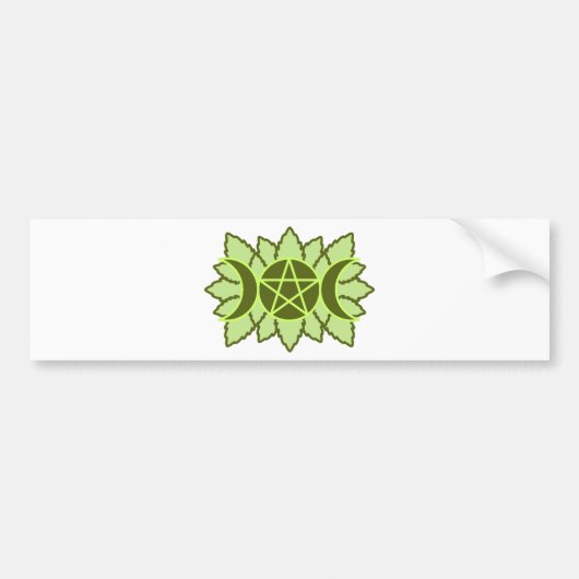 Belaubter Pentagram Autoaufkleber (Vorne)