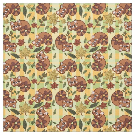 Belaubter roter Panda Stoff (Muster)