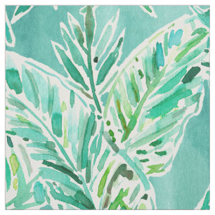 BELAUBTER ÜBERFLUSS Grün-Bananen-Blatt-Druck Stoff