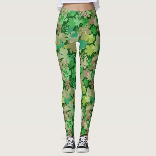 Belaubter Wald Leggings (Vorderseite)