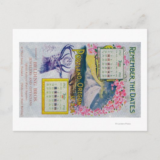 Belding Bros. Juwelierwerbung Postkarte (Vorderseite)