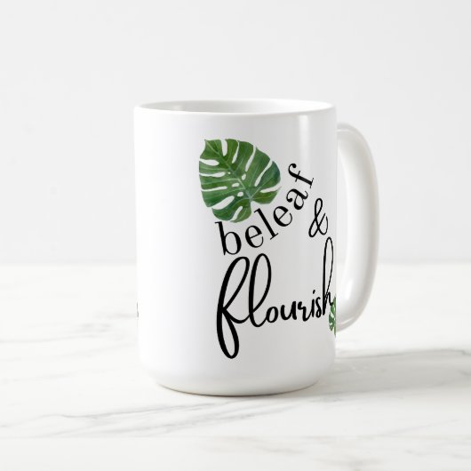 Beleaf (Glauben) und Blüh Kaffeetasse (VorderseiteRechts)